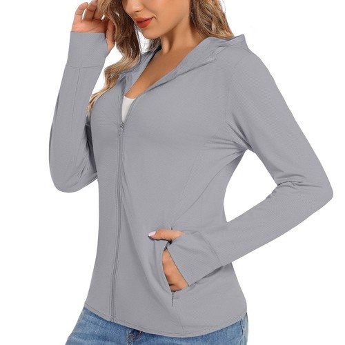 Camisas de protección solar con cremallera completa UPF50+ para mujer Camiseta de rendimiento de manga larga - Imagen 28 de 118