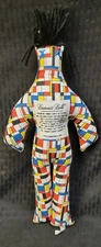Pre Owned Voodoo Shapes Geometric Pattern Dammit Doll 12"