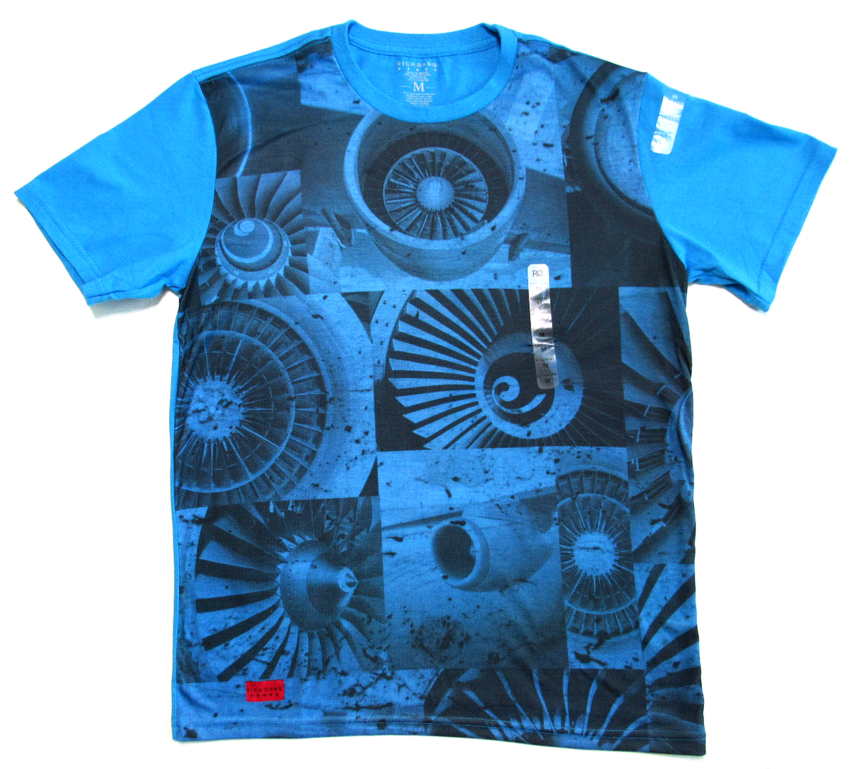 Rich Gang Airplane Engine T-Shirt Men's Size M Blue