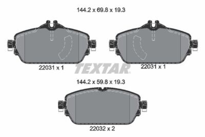 TEXTAR 2203101 TEXTAR Bremsbelagsatz, Scheibenbremse für MERCEDES-BENZ