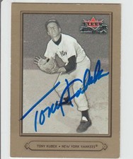 Tony Kubek AUTOGRAPHED 2002 FLEER FALL CLASSIC BASEBALL CARD SIGNED NEW YORK