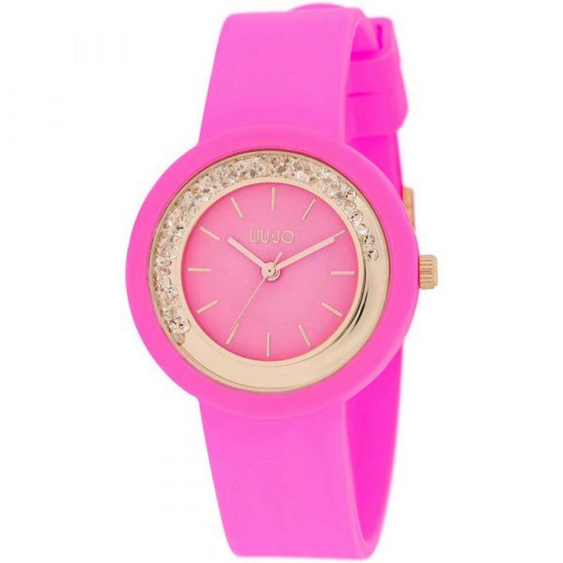 Women's Watch Liu Jo Teen Silicone Fuchsia TLJ2203 Steel Case with Crystals