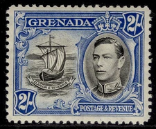 GRENADA GVI SG161, 2s black & ultramarine, M MINT. Cat £45. PERF 12½