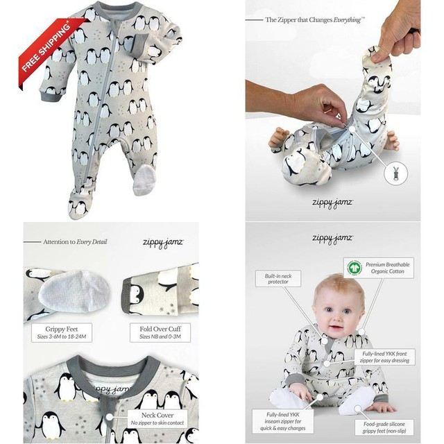 footless zipper pajamas baby