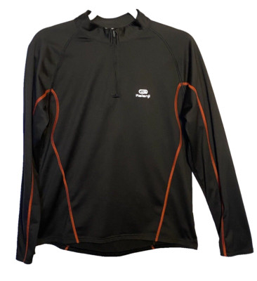 Kalenji Mens Jacket Size Small  1/4 Zip Long Sleeve High Neck Pullover Black Top