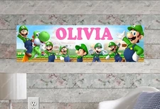 Luigi - Personalized Name Poster Customized Birthday Wall Decor Banner