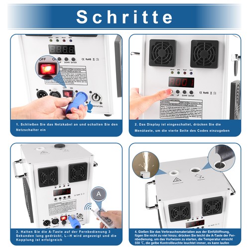 700W Cold Spark Machine DMX512 Remote Control Stage Light Show Firework Machine - Bild 9 von 13