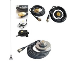 Mobile Radio Antenna UHF VHF 132-970 Tunable Hole Trunk Magnet Mount PL259 1115