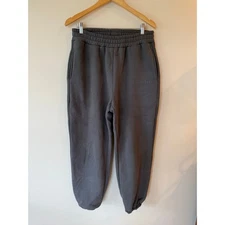 Comfrt Signature Jogger Pants Womens Large Gray Fleece Lined Logo Tapered Leg