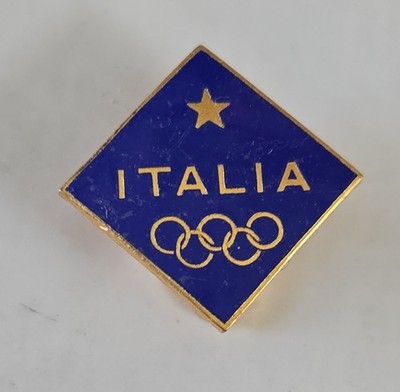 Pins IV Italian National Olympic Games Brooch 1960s Marked SAF Blue