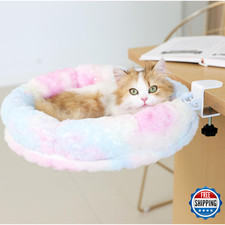 LANERmooos Cat Desk Bed, Cat Perch for Home Office, 360 Rotating  Adjustable Sh