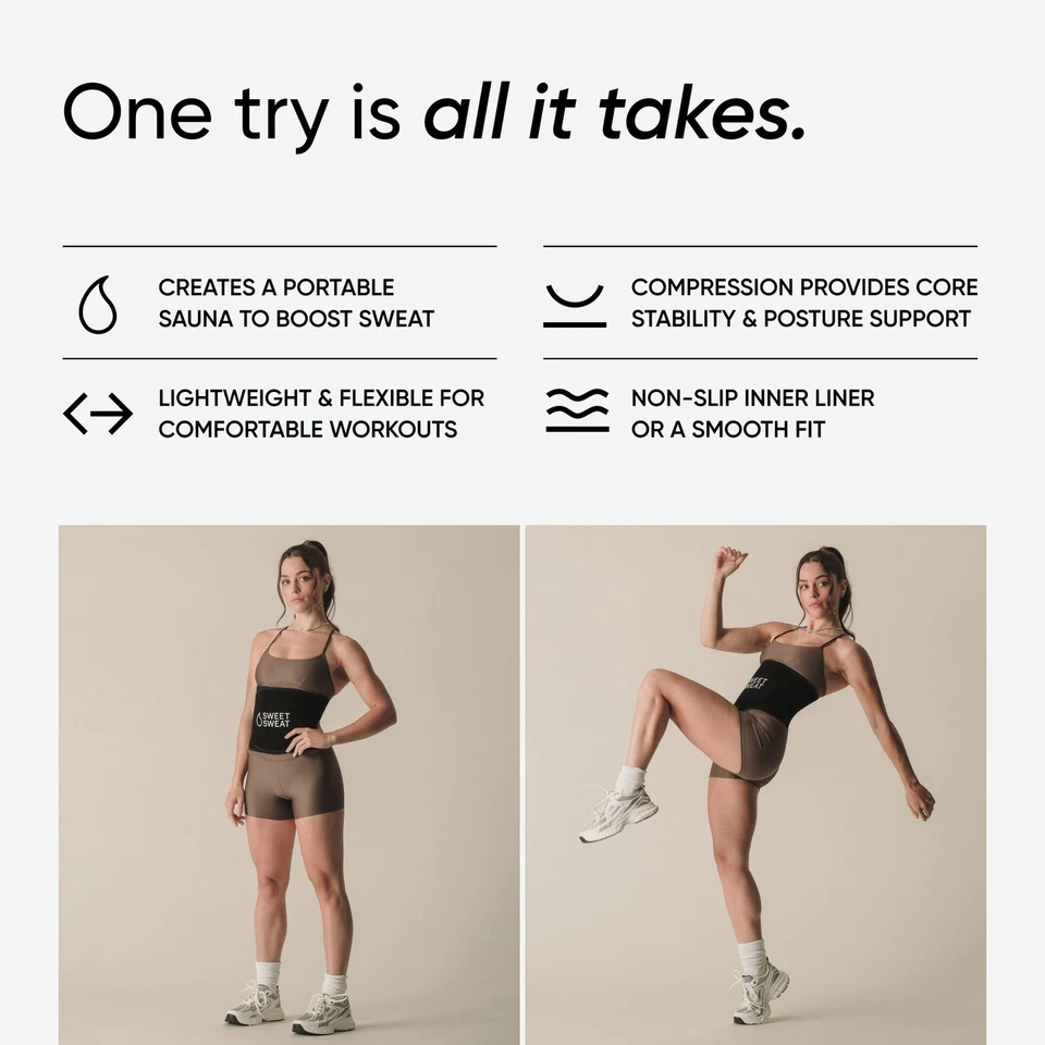 Sweet Sweat Premium Waist Trimmer eXtra Coverage - Black White Size L (46 x - Image 4 of 4