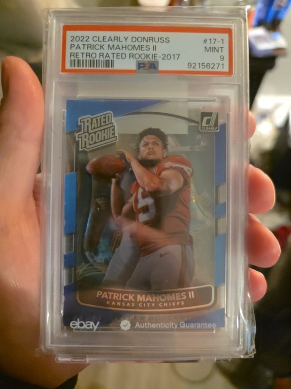 2022 Clearly Donruss Patrick Mahomes II Retro Rated Rookie #17-1 PSA 9