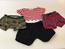 Build A Bear Clothing Pirate Shirt Black Shorts Camo Boxers Plaid Boxers 4pc