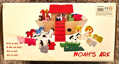 B-Ware Arche Noah aus Holz Inware Set mit Tieren und mehr 32 Teile neu in OVP 
