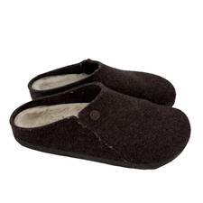 Birkenstock Zermatt Slippers Men 9 EU 42 Women 11 Brown Wool Felt Shearling Clog