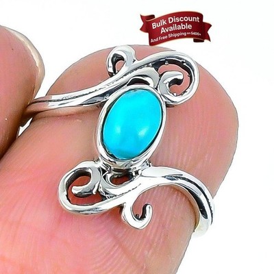 Arizona Türkis Stein 925 Silber Boho Statement Unikat Verlobungsring Schmuck