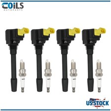 For Fiat 124 Spider 2017-2020 1.4L Turbocharged 4x Ignition Coils & Spark Plugs