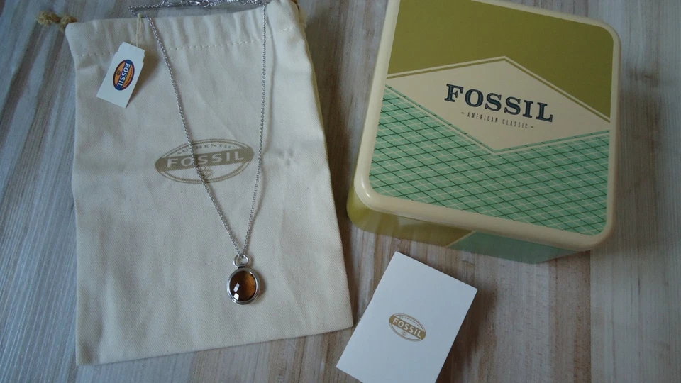 Halskette silber von Fossil, NEU mit Etikett und Box