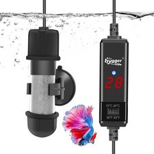 hygger Small Fish Tank Heater Aquarium Heater 50W, Submersible Glass Heater, Adj