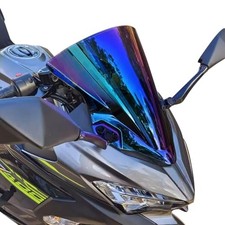Double Bubble Plastic Windshield Windscreen Fit for Kawasaki 2018 Dark-Iridium
