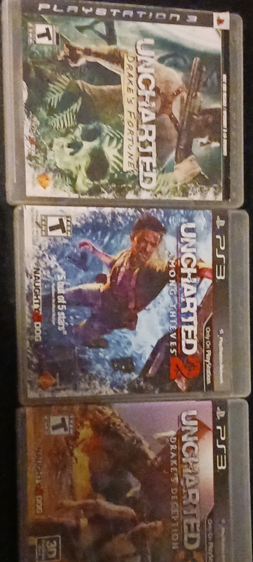 Sony PlayStation 3 PS3 Uncharted 1-3 Game Lot w/ Cases NTSC-U/C Action/Adv