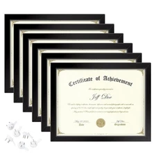 HappyHapi Document Frame, Certificate Frame 8.5 x 11 Multi-Pack, Diploma Frame 6