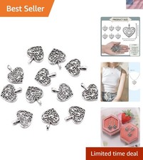 Elegant 100 PCS Heart Charms for Jewelry Making - Zinc Alloy Vintage Style