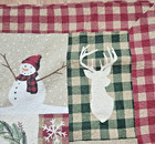 ST.NICHOLAS SQUARE HANDMADE CHRISTMAS QUILT  92X88 INCHES SNOWMEN XMAS TREES DEE — photo 4