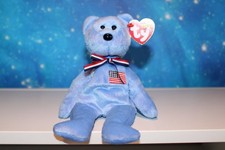 Ty Beanie Baby America the Bear 2001 Blue Version with Tag Boxed & Gift-ready