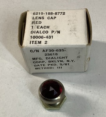 Vintage 1961 RED NOS lens dash Approx. 7/16. panel light DIALCO faceted Diamond