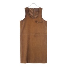 PRADA Lambskin Suede Dress Brown UPC204 Women's Used baf5c1168666c90454b605921bc