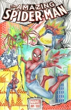 The Amazing Spiderman #1 Oversized OOAK Sketch Cover Original Drawing Pop Art