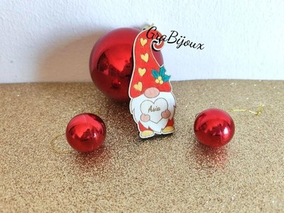 Weihnachtszwerg aus Holz mit Namen Geschenkidee