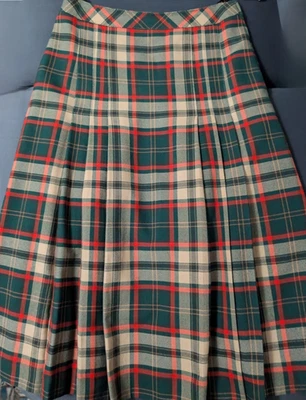 Heinzelmann Tartan Rock Karorock Faltenrock Midi Rock Schurwolle Vintage Gr. 36 - Bild 1 von 4