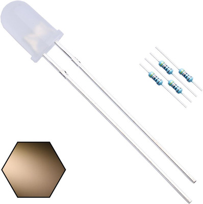 100pcs 5mm Warm White Lights LED Diodes (White Lens) Diffused Round Lens 29mm...