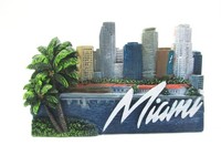 Miami Florida Poly Magnet Souvenir Amerika Meer Palme Skyline