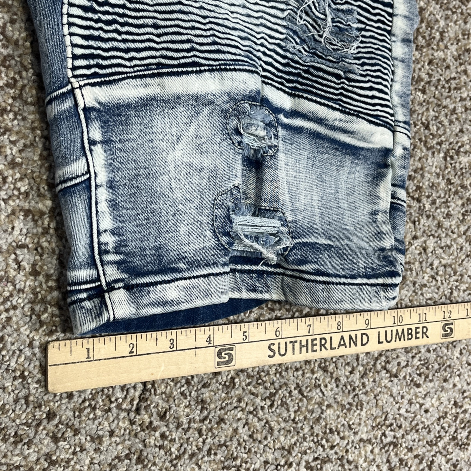 CJ Black Premium Men's Moto Denim Jean Shorts 30 Blue Distressed - View 9