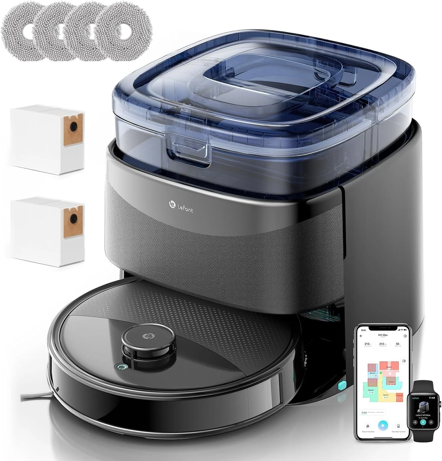 Lefant M3 Max Robot Vacuum and Mop, 20000Pa Suction, dToF Navigation, PSD Obstac
Opens in a new wind