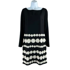 Moschino Boutique Dress Necklace Pattern Black Women’s Size 10 Designer Chic