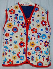 Vintage Bohemian Boho Hippie Flower Power Handmade Reversible Vest