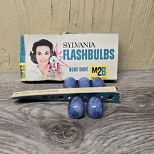 Vintage Sylvania Blue Dot M2B Flashbulbs Partial Pack 5 Bulbs w Original Box