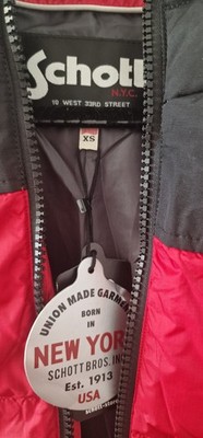Schott NYC Utah2 Unisex  Neu Premium Qualität Schwarz Und Rot XS