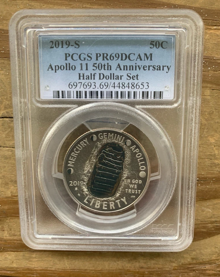 2019-S PCGS PF69 DCAM APOLLO 11 50th Anniversary Half Dollar Set - Image 2 of 3