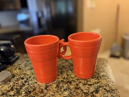 Fiesta 15oz Tapered Coffee Mugs Scarlet Set of 2 HLC Fiestaware