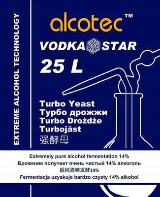 Levure distillatrice ALCOTEC Vodka Star 66 g pour 25 L - Photo 1/2