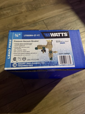 #ad Watts LF800M4 QT FZ Pressure Vacuum Breaker Bronze 3 4quot; 150 psi Water $80.00