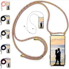 For Samsung S21 Ultra Shockproof Clear Anti-Scratch Case CrossBody Lanyard Strap