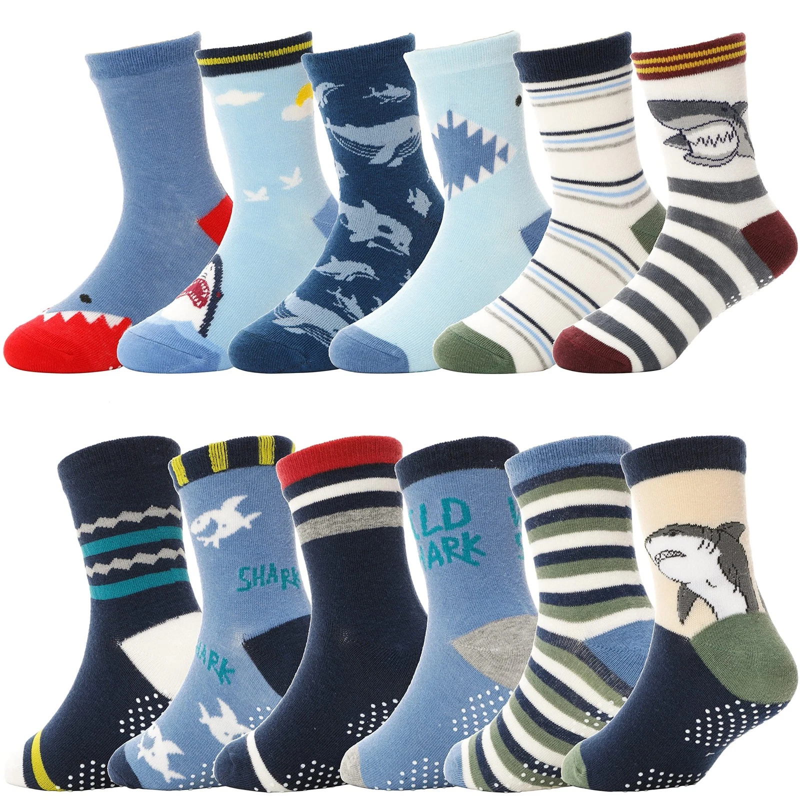 Baby Boys Grips Socks Kids Toddlers Infants Non Slip/Anti Skid Crew Cotton So...
Opens in a new wind