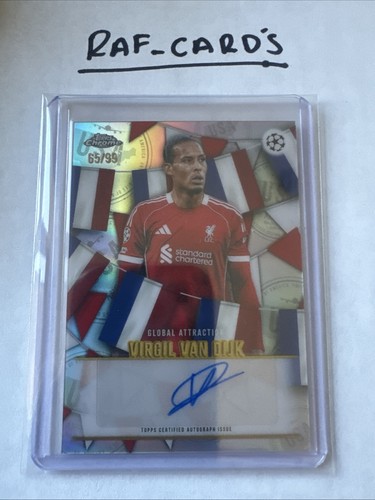 2025-26 Topps Chrome UEFA CC Virgil van Dijk Global Attraction Auto #/99
